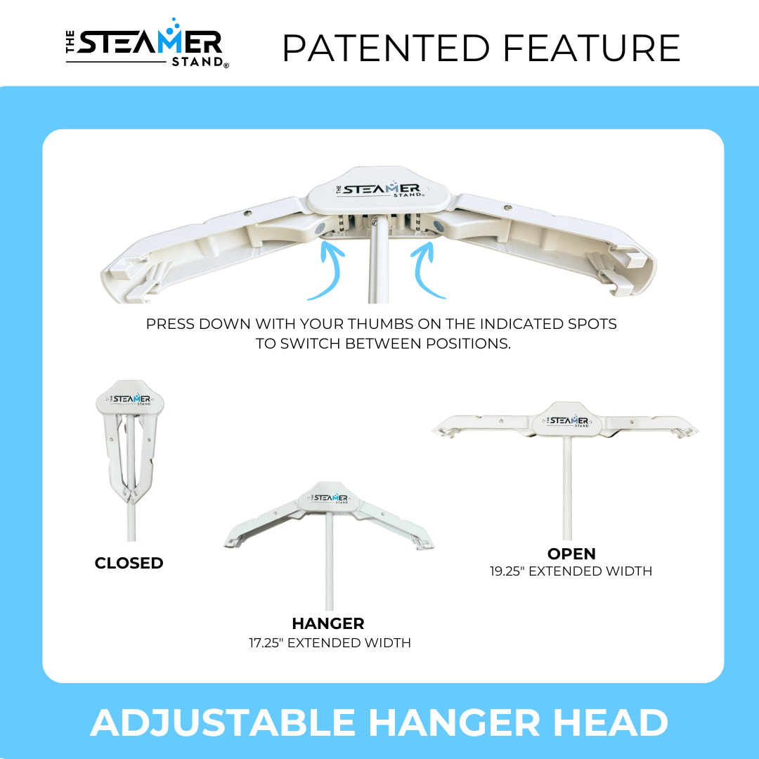 The Steamer Stand Adjustable Hanger Head positions and operation method